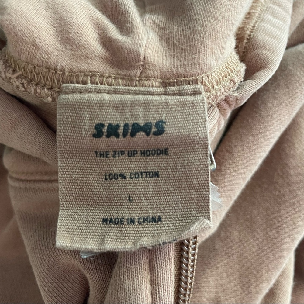 SKIMS the zip up hoodie zip-up full-zip sweatshirt brown tan 26582 - Picture 3 of 5